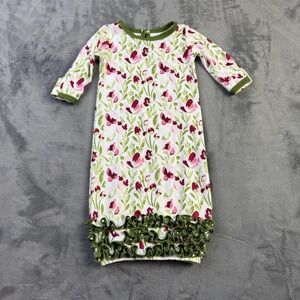 SweetHoney Gown Infant Girls 6M Ruffle Sleeper Dress Long Sleeve Pajamas Outfit